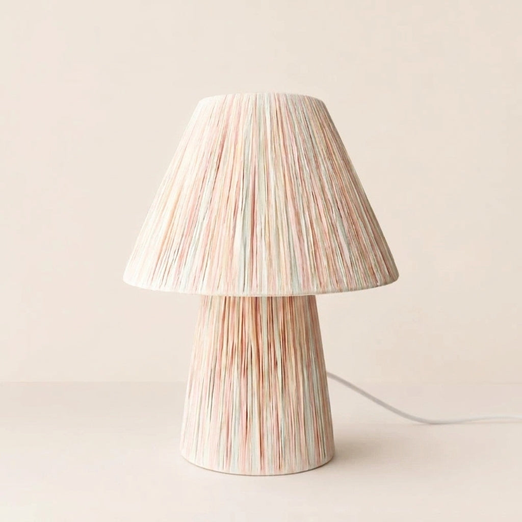 Liorisella Lampe de Table en Paille avec Rayures