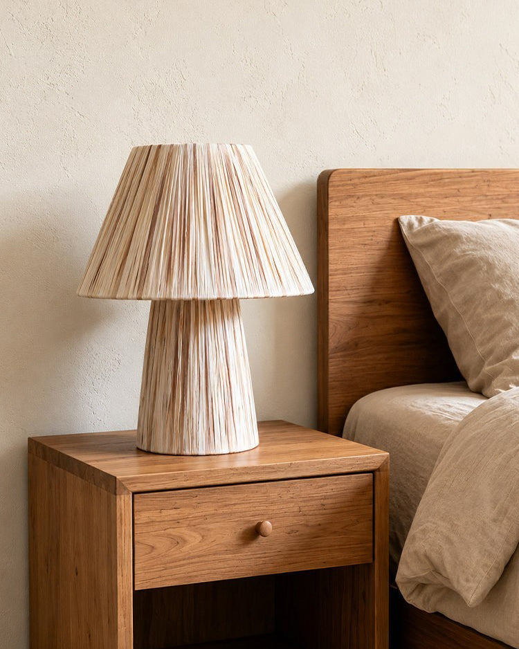 Liorisella Lampe de Table en Paille avec Rayures