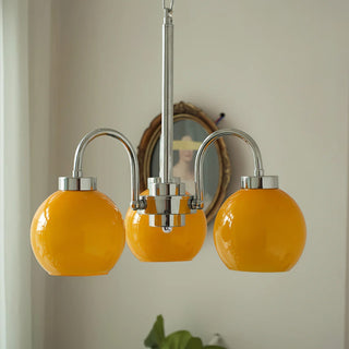 Lustra Lustre Boules en Verre Jaune