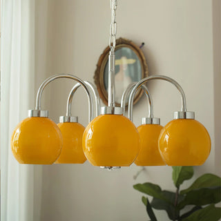 Lustra Lustre Boules en Verre Jaune