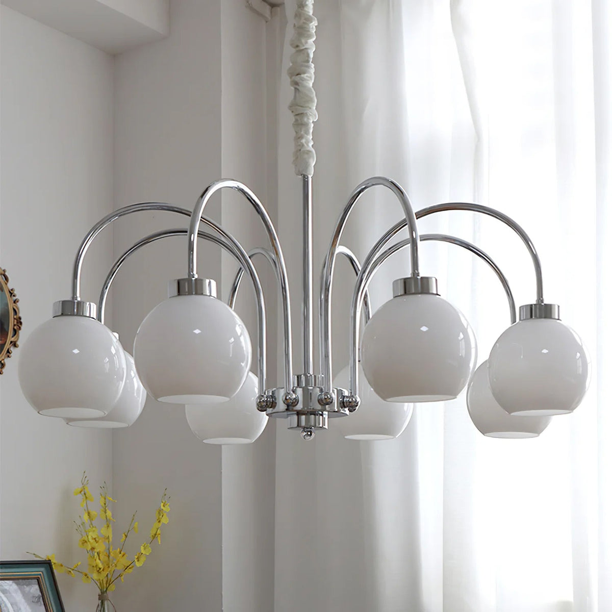 Iseleya Lustre Boules en Verre Jaune