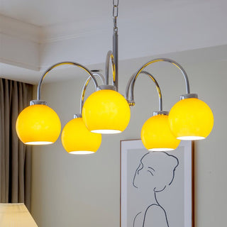 Lustra Lustre Boules en Verre Jaune