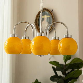 Lustra Lustre Boules en Verre Jaune