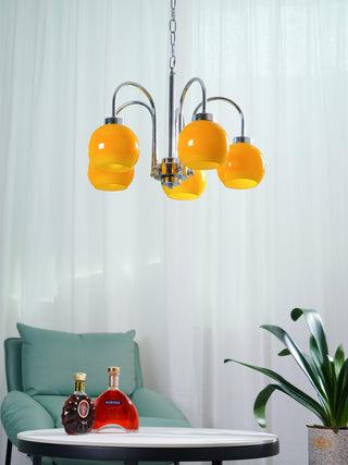 Lustra Lustre Boules en Verre Jaune