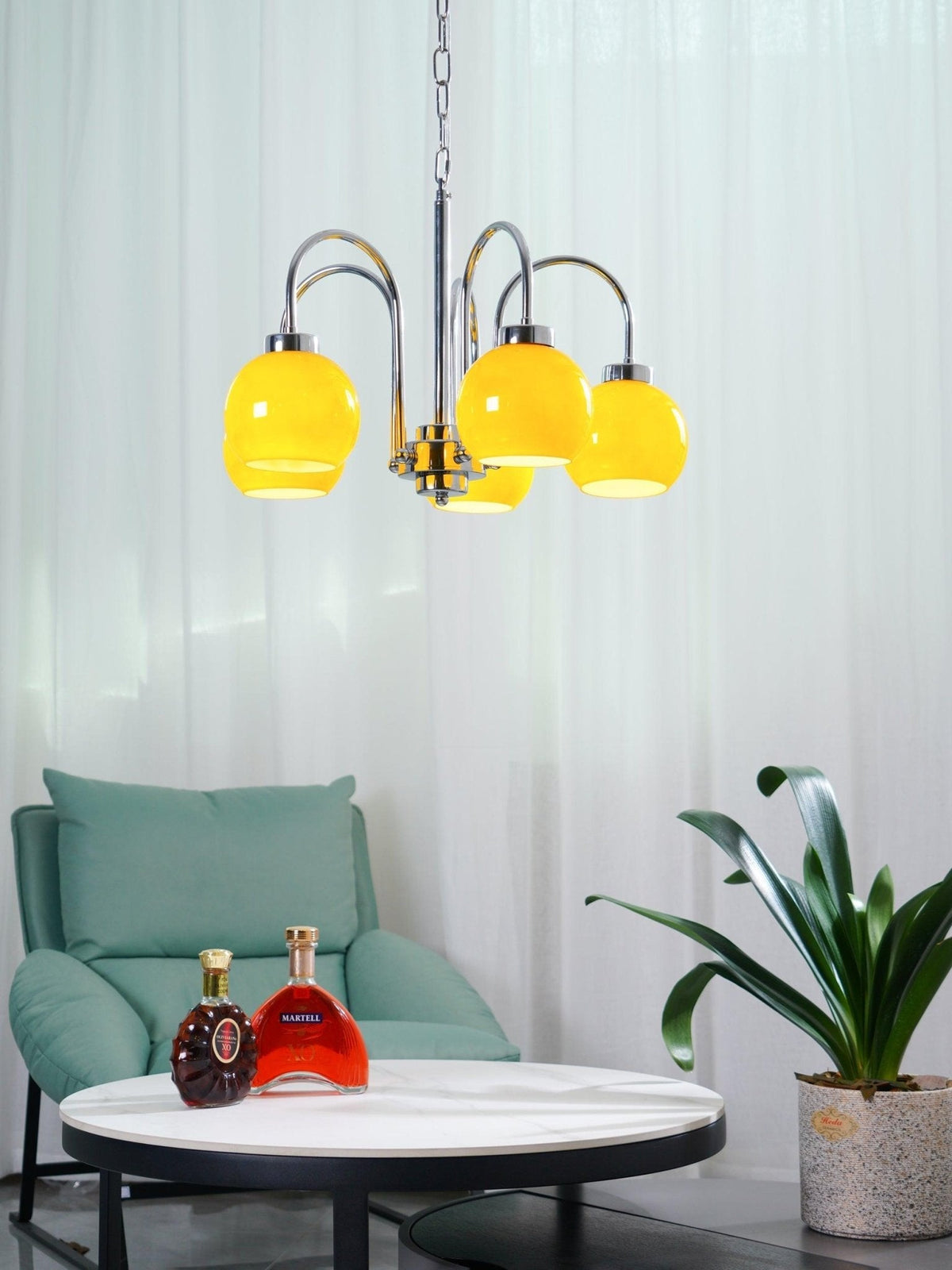 Iseleya Lustre Boules en Verre Jaune