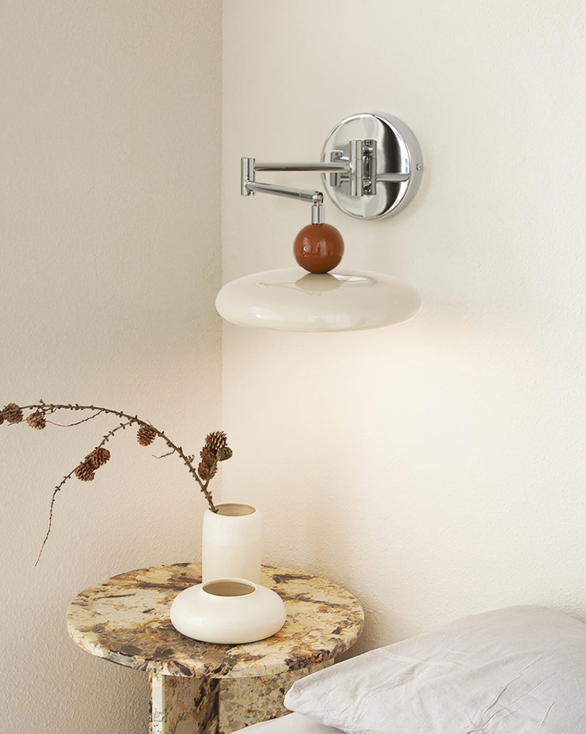 Ovelle Swing Arm Wall Lamp-Neutral Decor