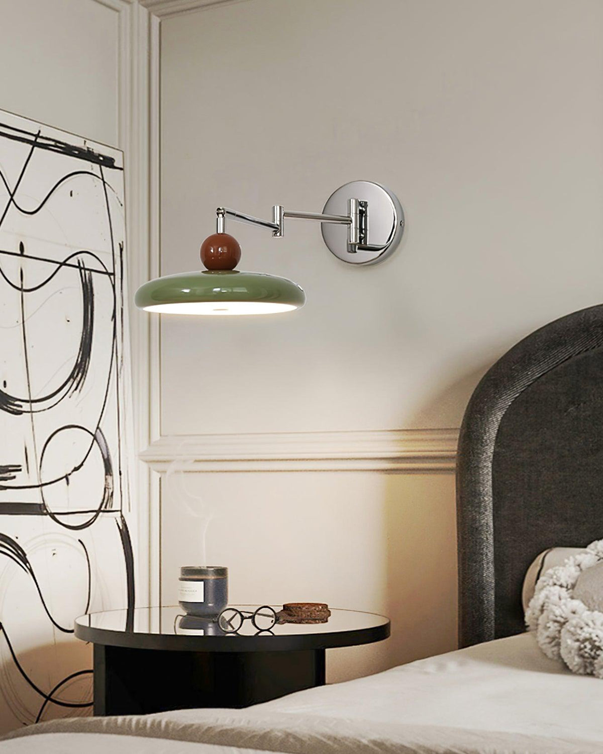Ovelle Swing Arm Wall Lamp-Neutral Decor