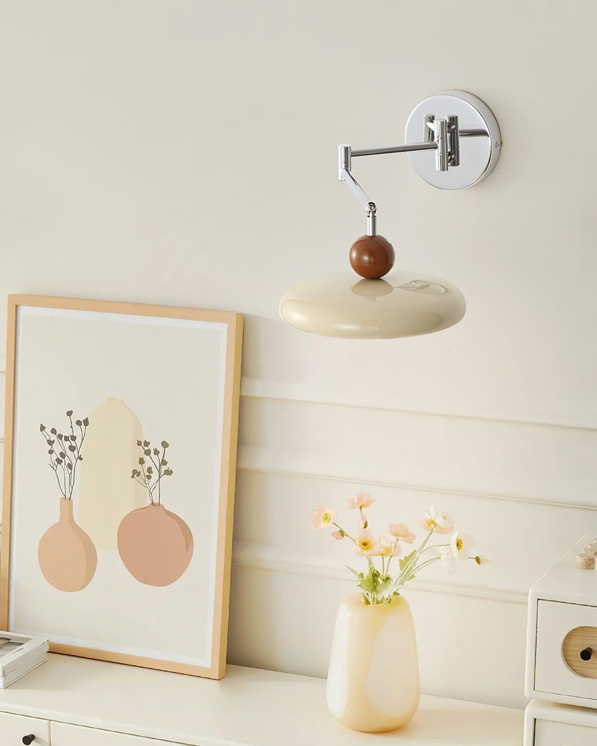 Ovelle Swing Arm Wall Lamp-Neutral Decor