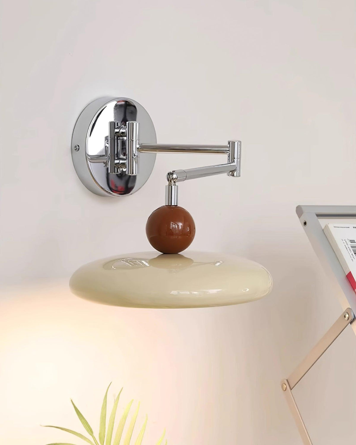 Ovelle Swing Arm Wall Lamp-Neutral Decor