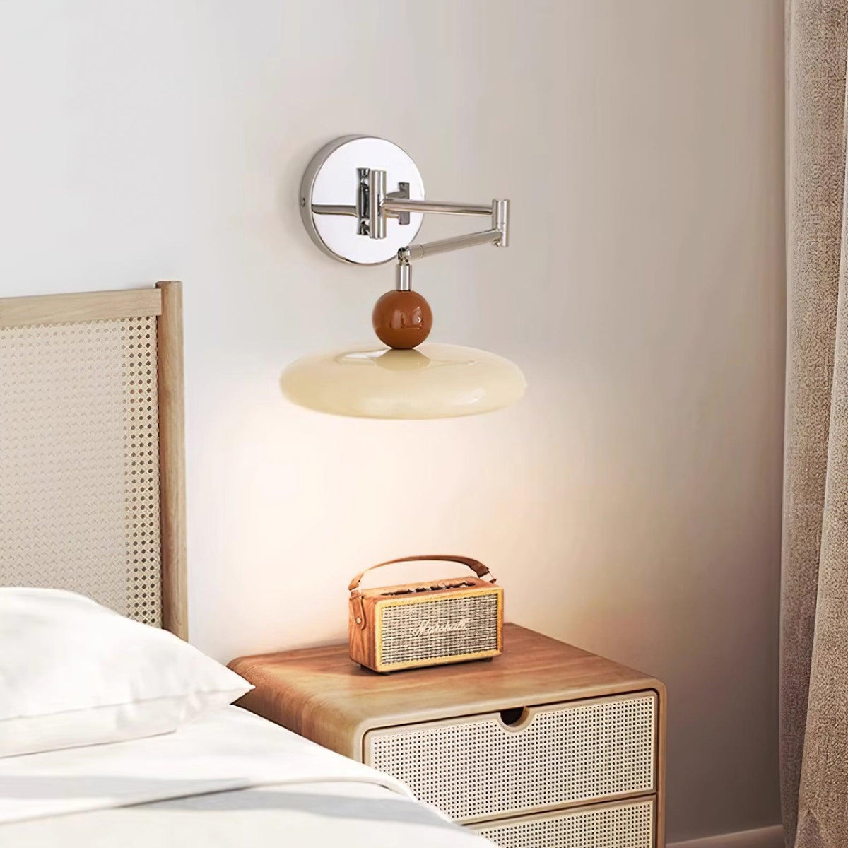 Ovelle Swing Arm Wall Lamp-Neutral Decor