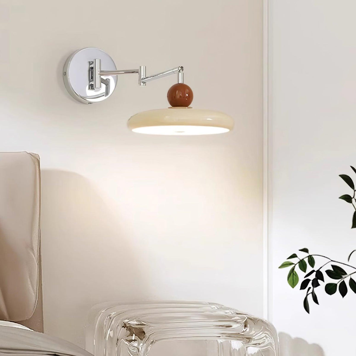 Ovelle Swing Arm Wall Lamp-Neutral Decor
