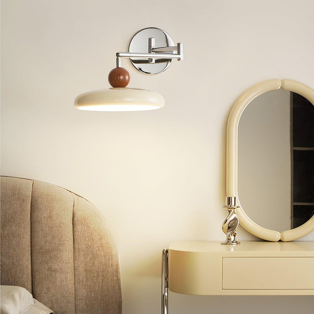 Ovelle Swing Arm Wall Lamp-Neutral Decor