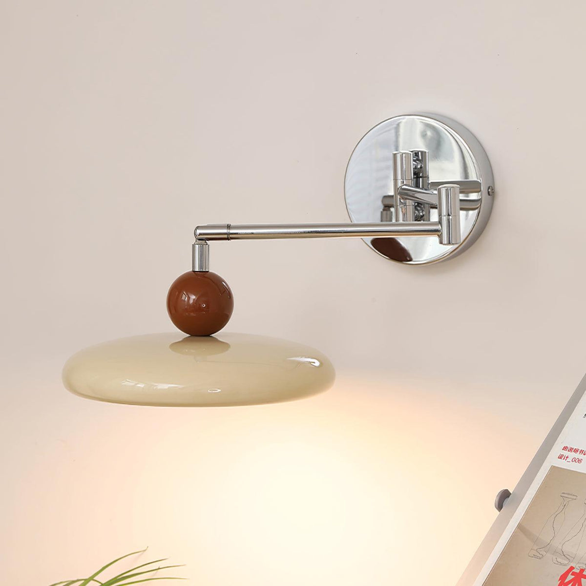 Ovelle Swing Arm Wall Lamp-Neutral Decor