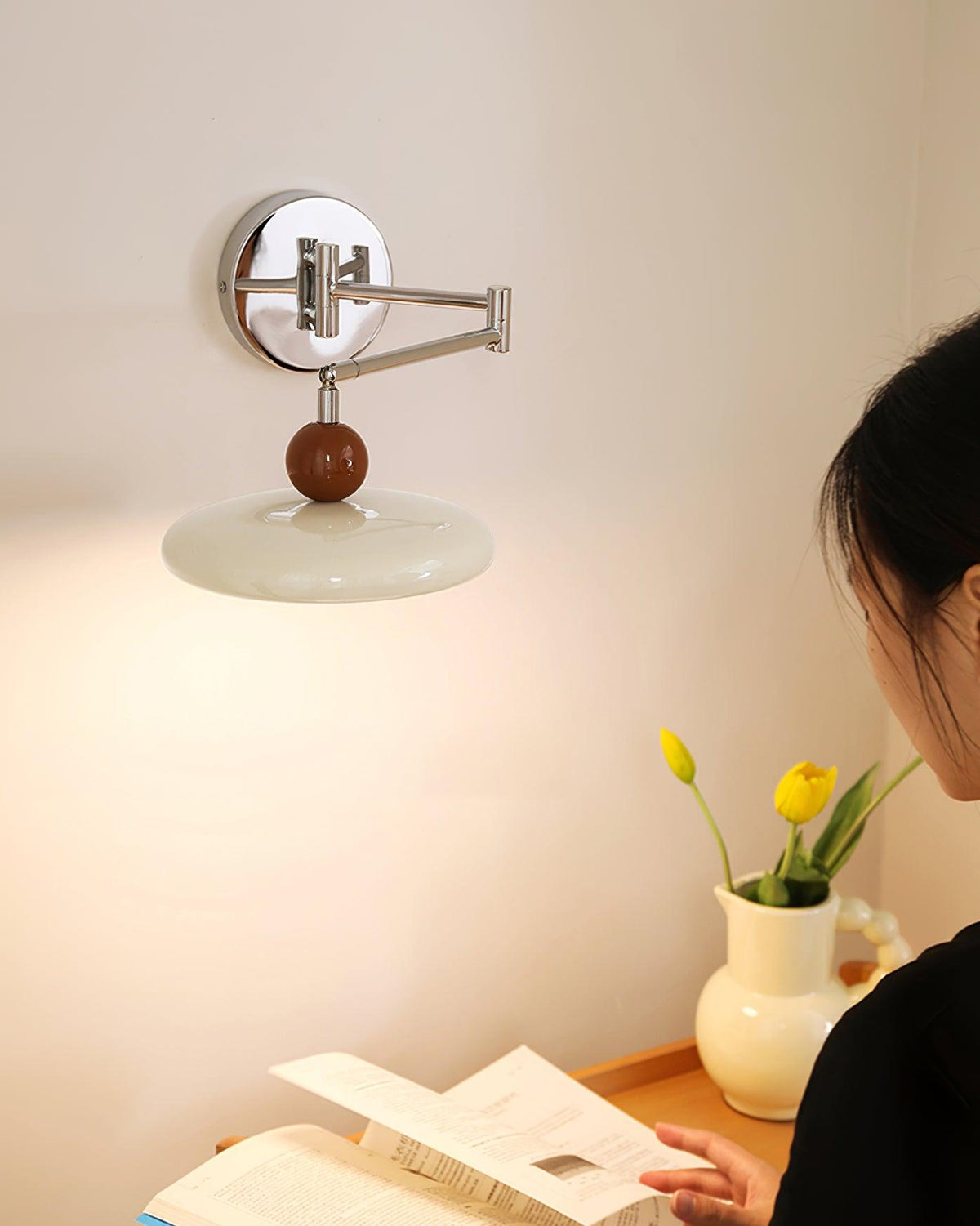 Ovelle Swing Arm Wall Lamp-Neutral Decor