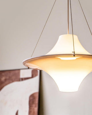 Solara Lampe suspendue en acrylique en forme d'OVNI pour salon contemporain