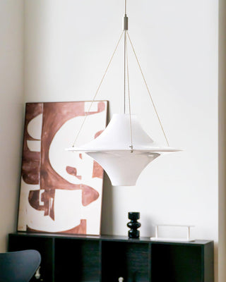 Solara Lampe suspendue en acrylique en forme d'OVNI pour salon contemporain