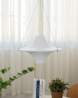 Solara Lampe suspendue en acrylique en forme d'OVNI pour salon contemporain