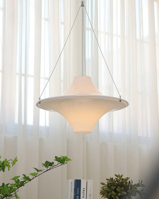 Solara Lampe suspendue en acrylique en forme d'OVNI pour salon contemporain