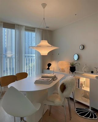 Solara Lampe suspendue en acrylique en forme d'OVNI pour salon contemporain