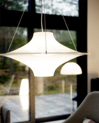 Solara Lampe suspendue en acrylique en forme d'OVNI pour salon contemporain