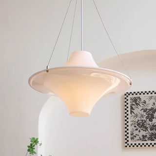 Solara Lampe suspendue en acrylique en forme d'OVNI pour salon contemporain