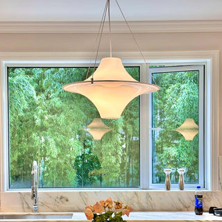 Solara Lampe suspendue en acrylique en forme d'OVNI pour salon contemporain