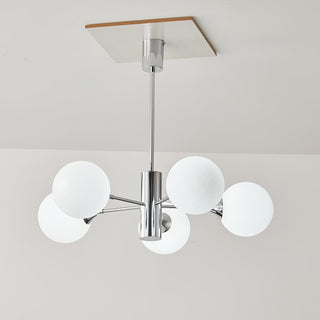 Lustra Lustre Globe en Verre Chromé