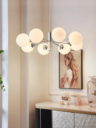 Lustra Lustre Globe en Verre Chromé