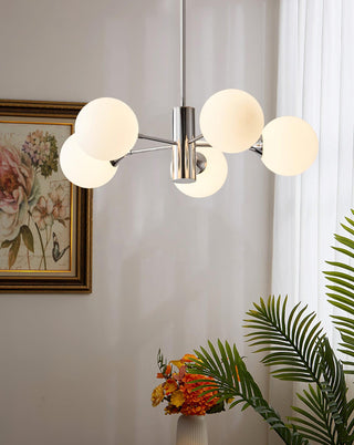 Lustra Lustre Globe en Verre Chromé