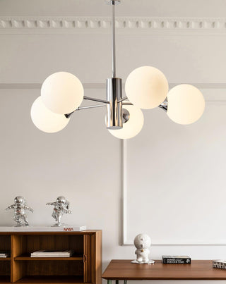 Lustra Lustre Globe en Verre Chromé