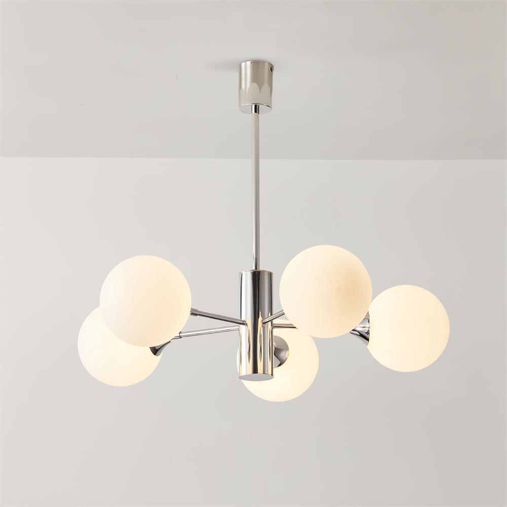 Nerira Lustre Globe en Verre Chromé