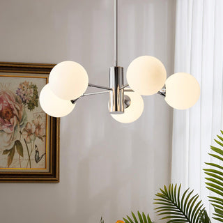 Lustra Lustre Globe en Verre Chromé