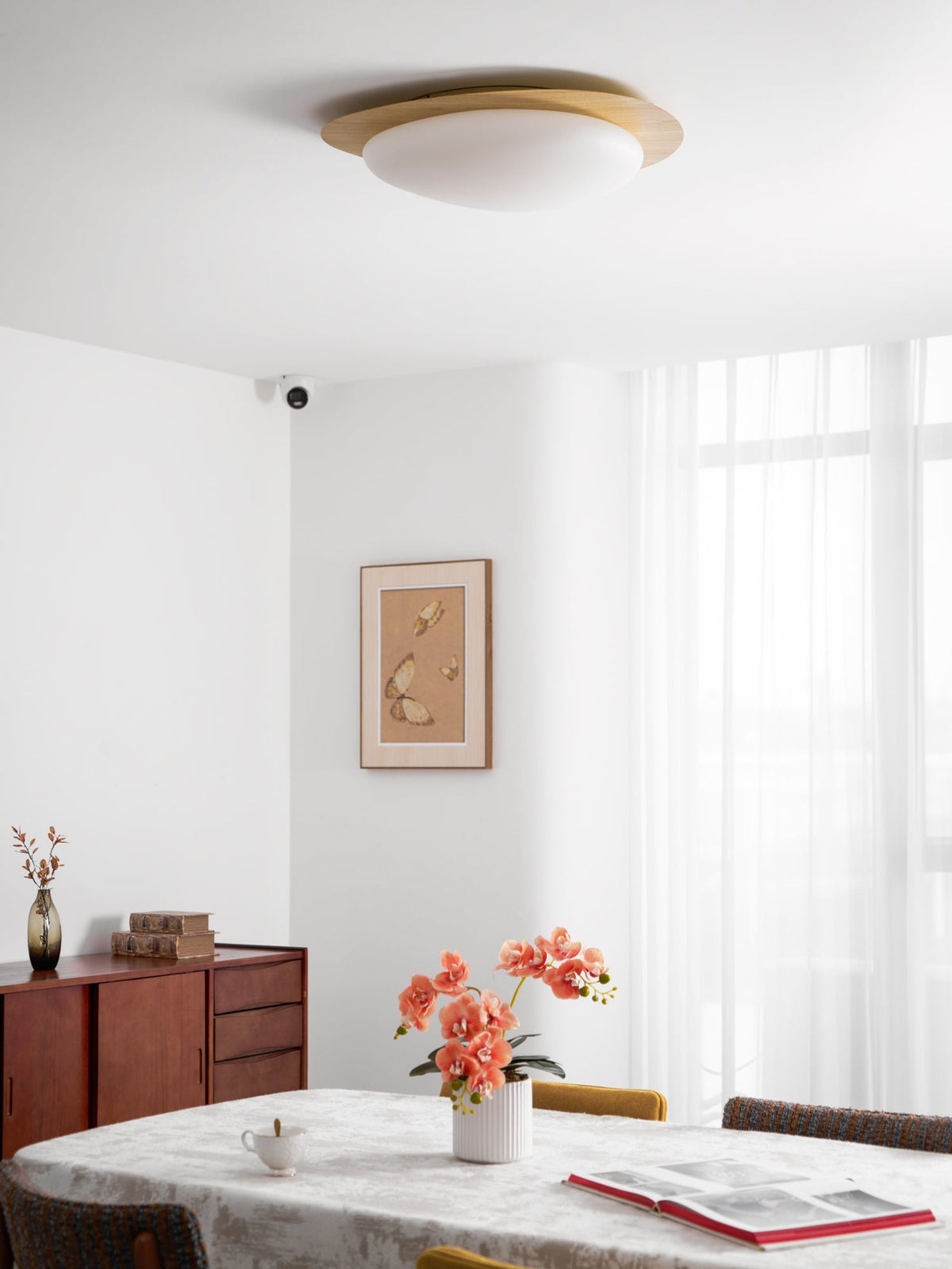 Zevelle Plafonnier Galet en Noyer Acrylique LED