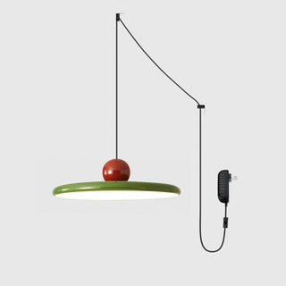 Lustra Suspension Swag Verte et Rouge