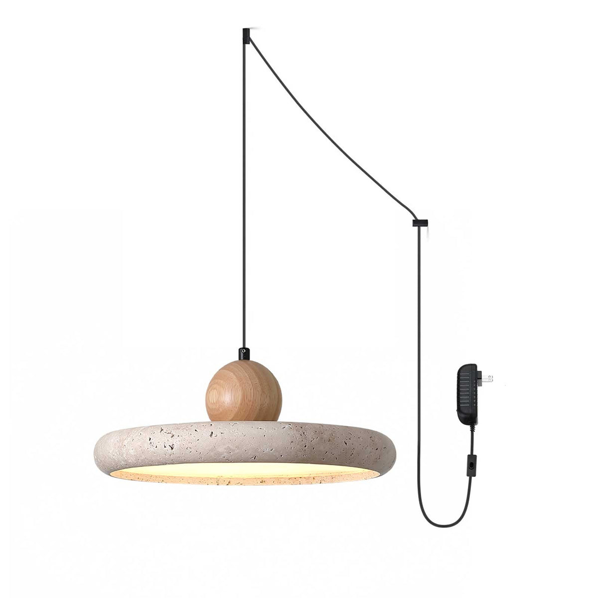 Covarel Suspension Minimaliste en Travertin à Brancher