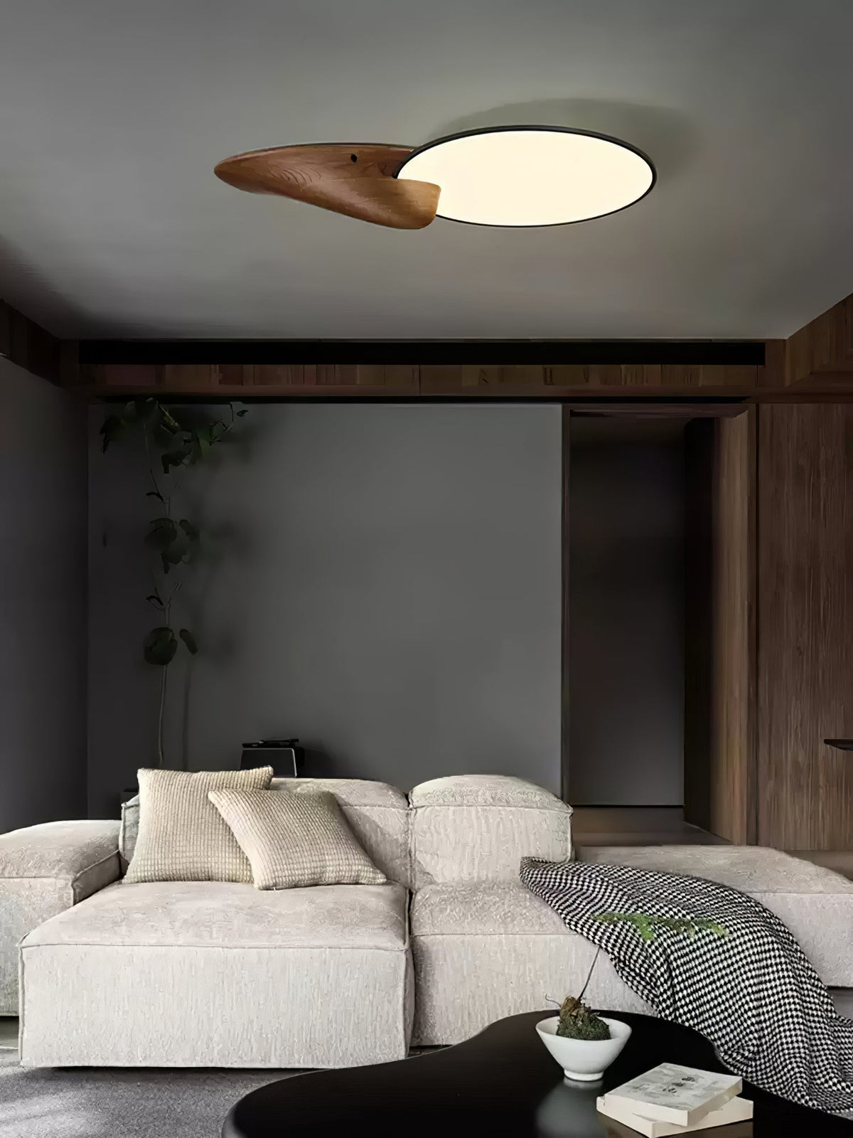 Fiorara Premium Élégance Pic Bois Plafonnier