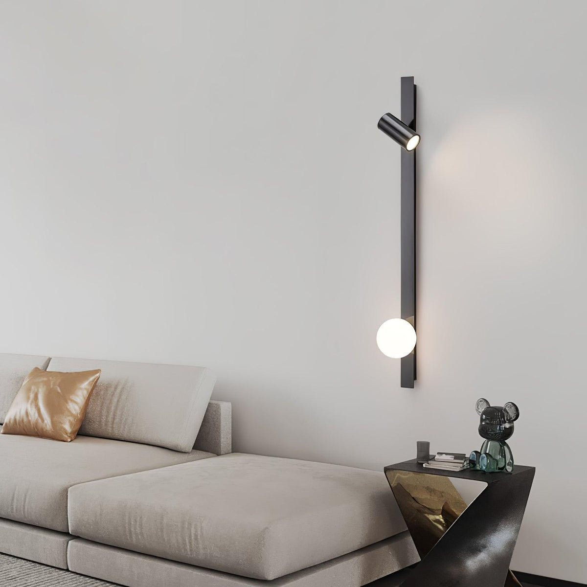 Elarise Lampe Murale en Laiton et Verre Minimaliste