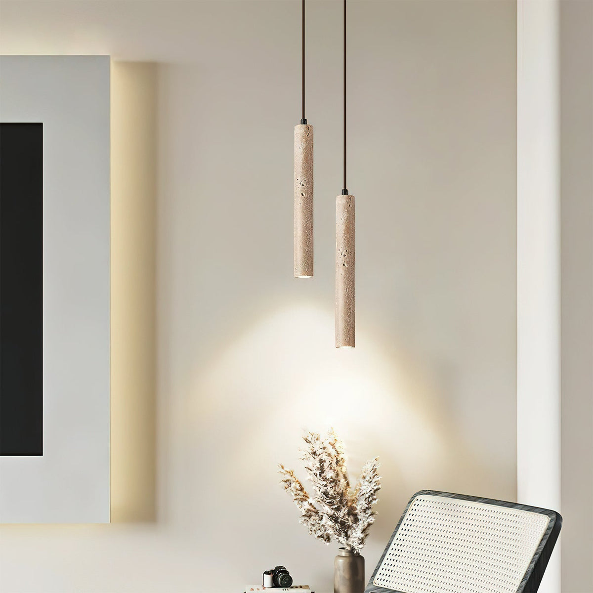 Olvynarae Suspension Cylindrique en Travertin