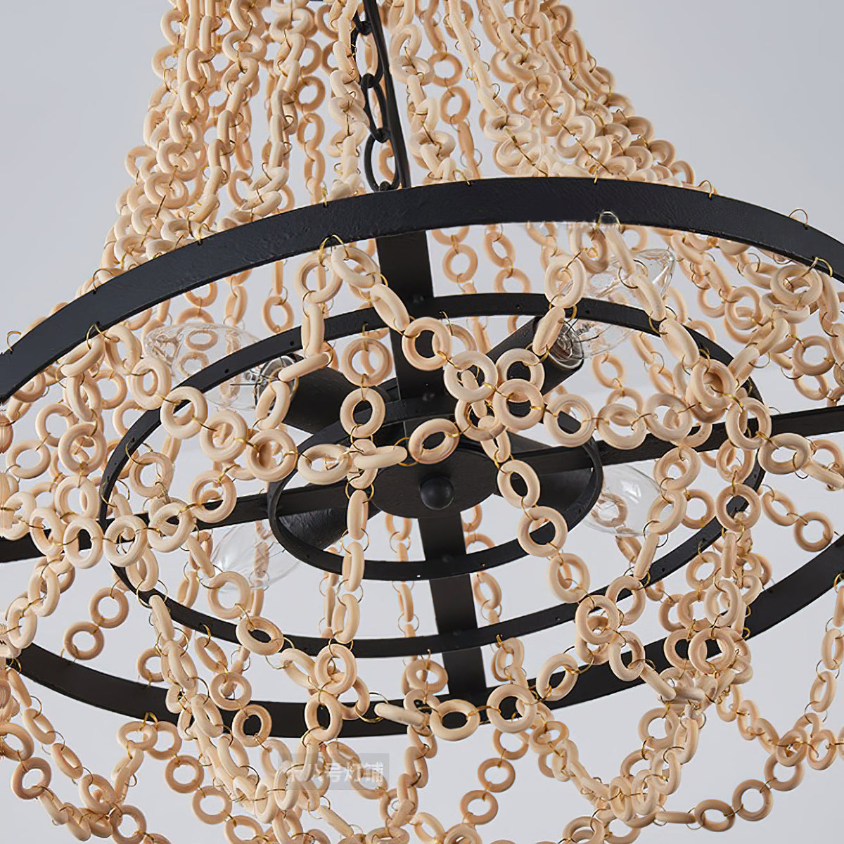 Toriana Lustre En Métal Et Bois De Luxe Postmoderne