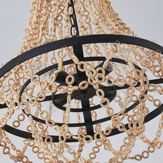 Vevyniel Lustre En Métal Et Bois De Luxe Postmoderne