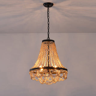 Vevyniel Lustre En Métal Et Bois De Luxe Postmoderne