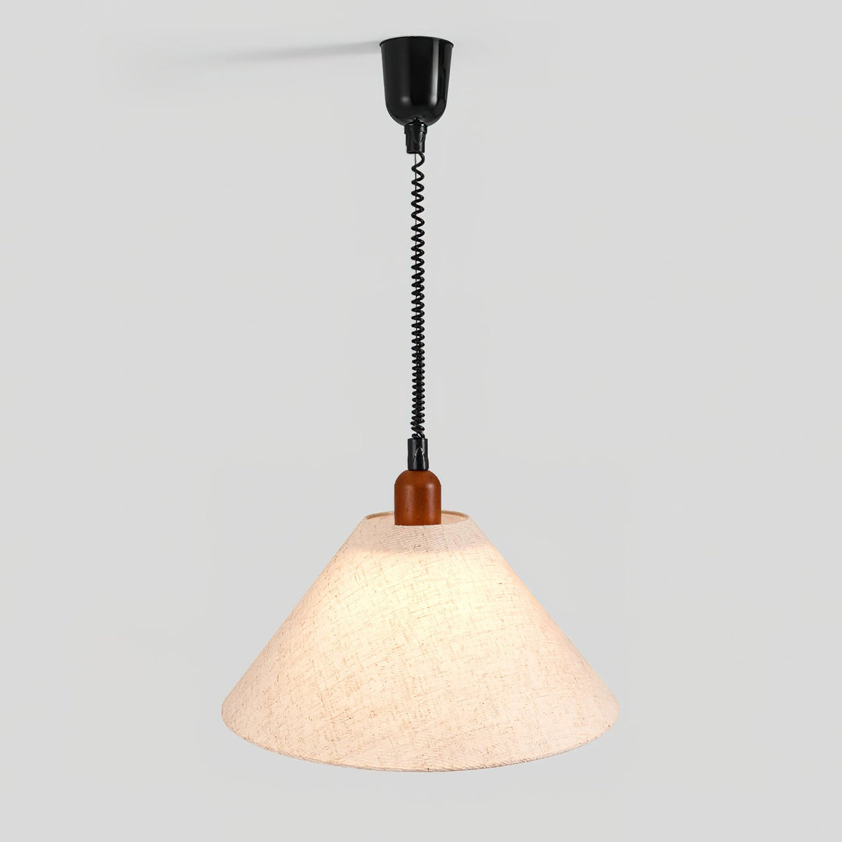 Hadresa Premium Nordic Art Tissu Bois Pendentif Lampe