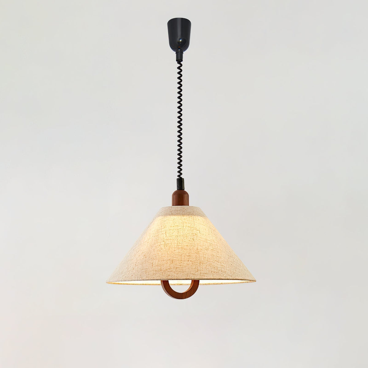 Hadresa Premium Nordic Art Tissu Bois Pendentif Lampe