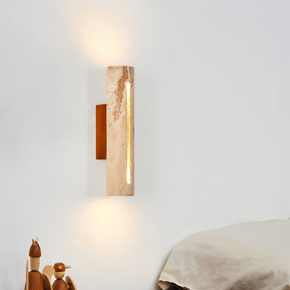 Nissa Travertine Wall Light-Neutral Decor