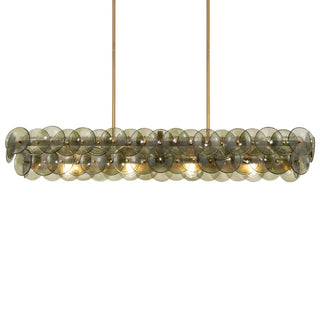 Aurora Lustre Linéaire en Verre Pressé Ambre Moderne