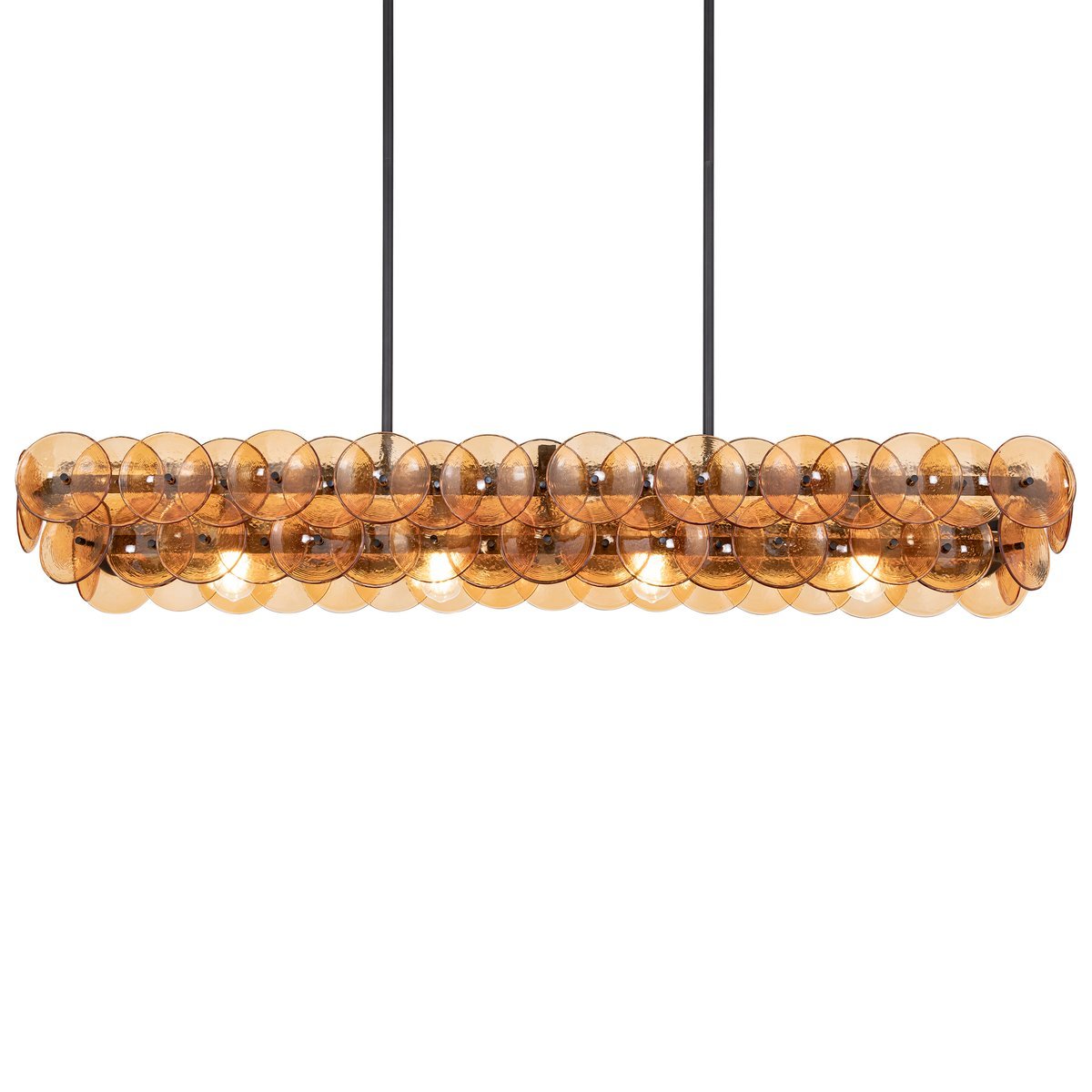 Finniana Lustre Linéaire en Verre Pressé Ambre Moderne