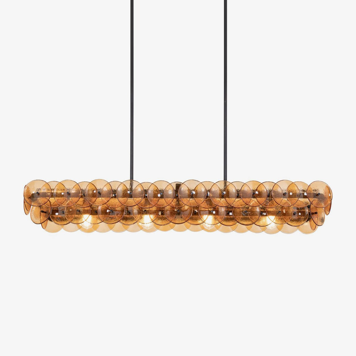 Finniana Lustre Linéaire en Verre Pressé Ambre Moderne
