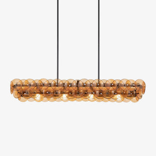 Aurora Lustre Linéaire en Verre Pressé Ambre Moderne