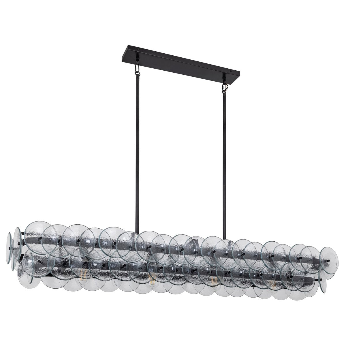 Finniana Lustre Linéaire en Verre Pressé Ambre Moderne