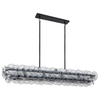 Aurora Lustre Linéaire en Verre Pressé Ambre Moderne